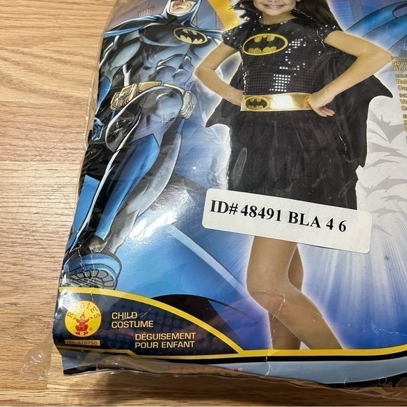 Batman Batgirl Dress Costume Sparkle Tutu Small 4-6 Halloween Superhero Cape - Picture 2 of 5